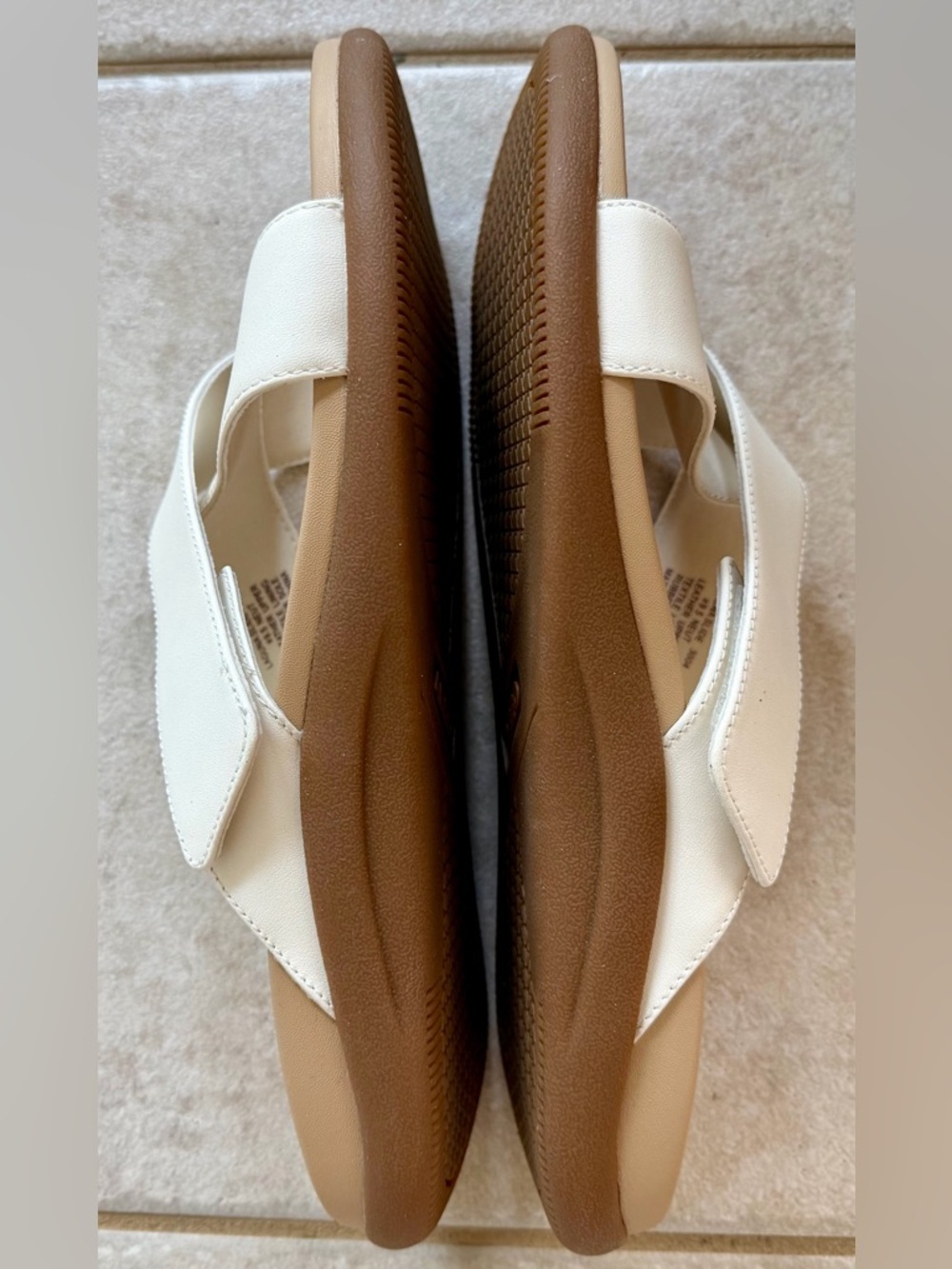 Laguna Slide Ivory Leather Sandals Adjustable Strap Size 9.5 Minimal - Picture 7 of 11